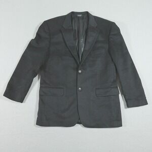 Pronto Uomo Cashmere Sport Coat Mens 42R Black Two Button Blazer Business Casual